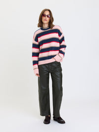 Carlyle Crew Neck in Coral Stripe