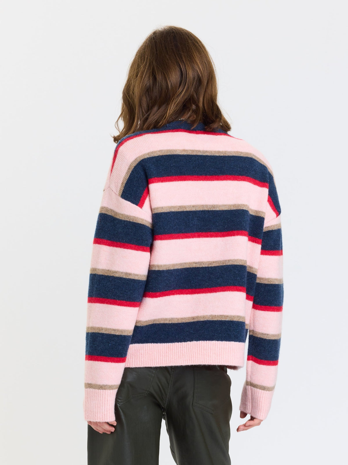 Carlyle Crew Neck in Coral Stripe