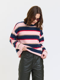 Carlyle Crew Neck in Coral Stripe