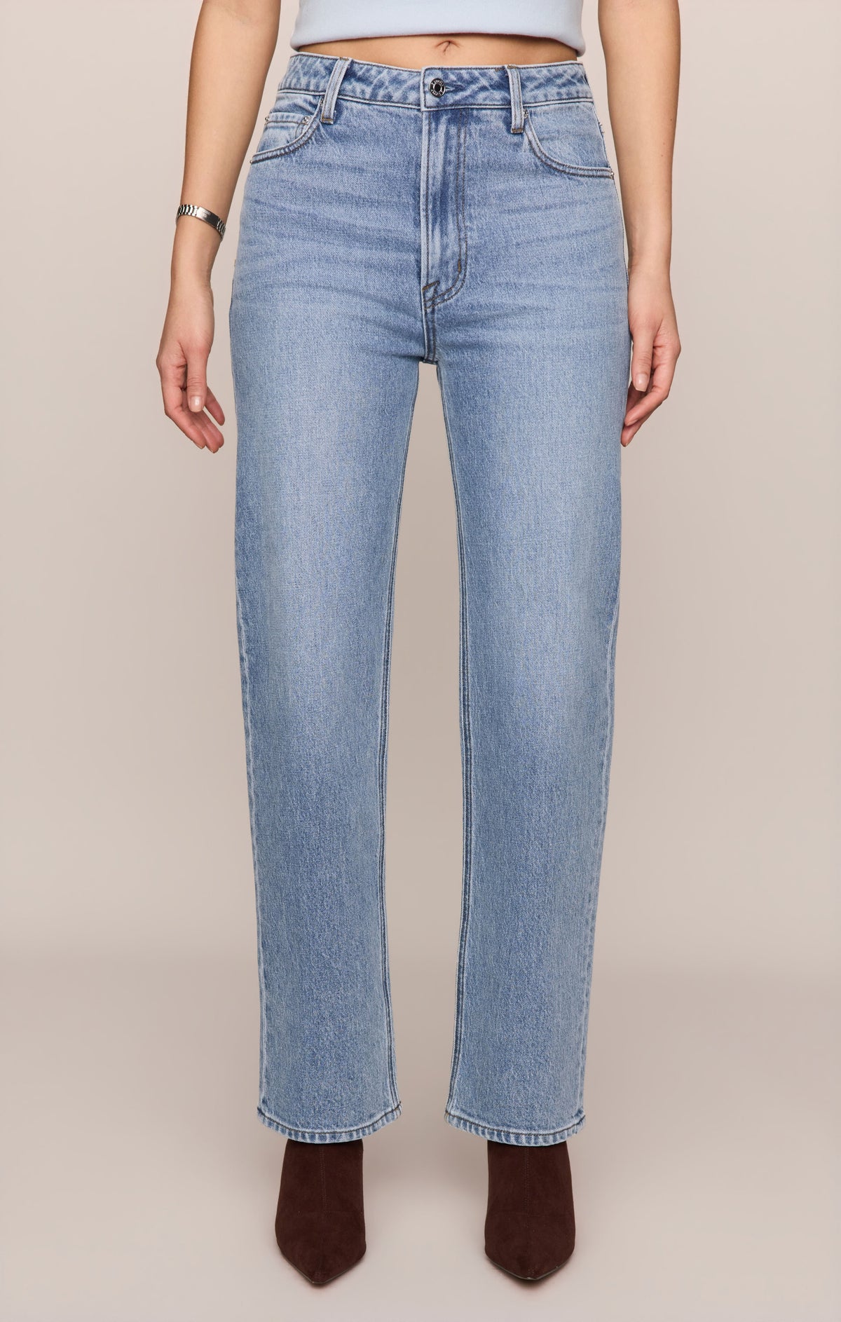 The Muse High Rise Straight Jean in Light Year