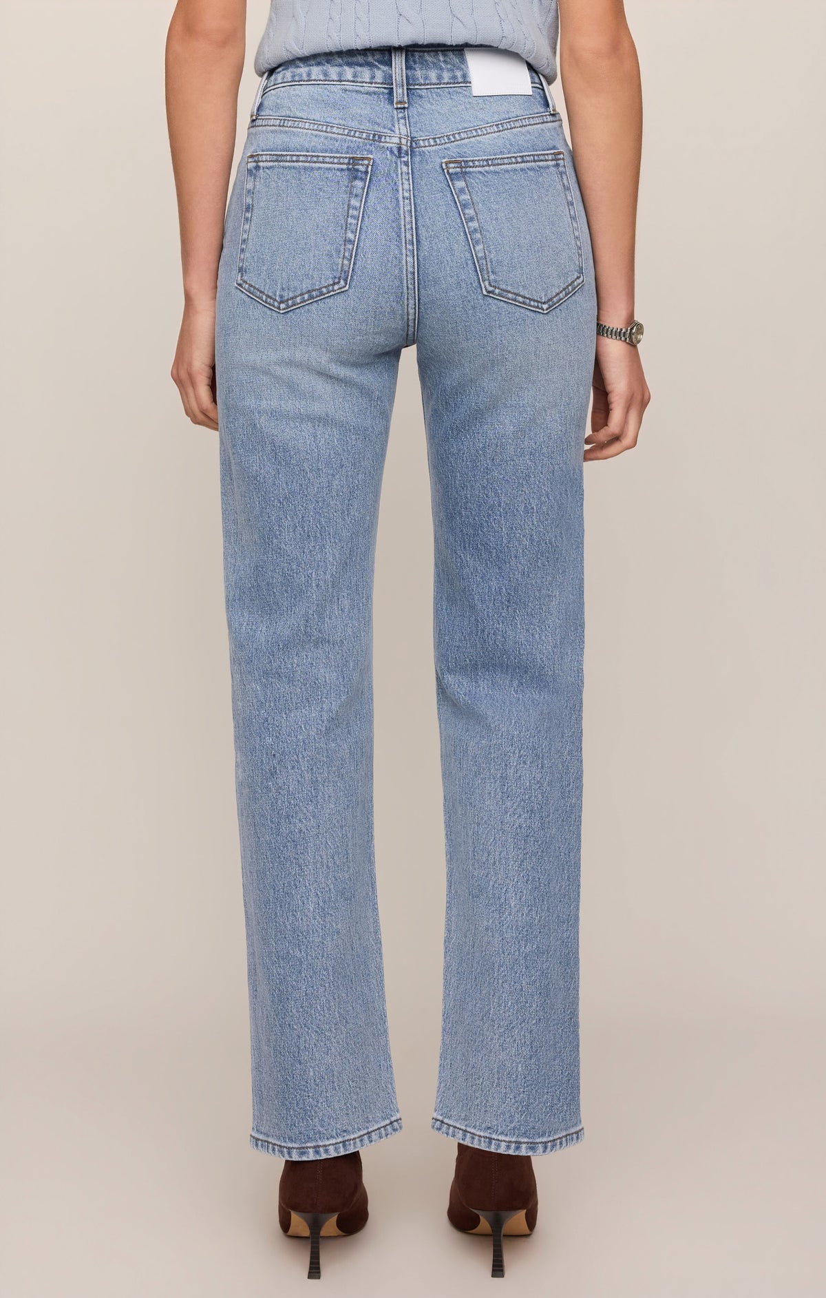 The Muse High Rise Straight Jean in Light Year