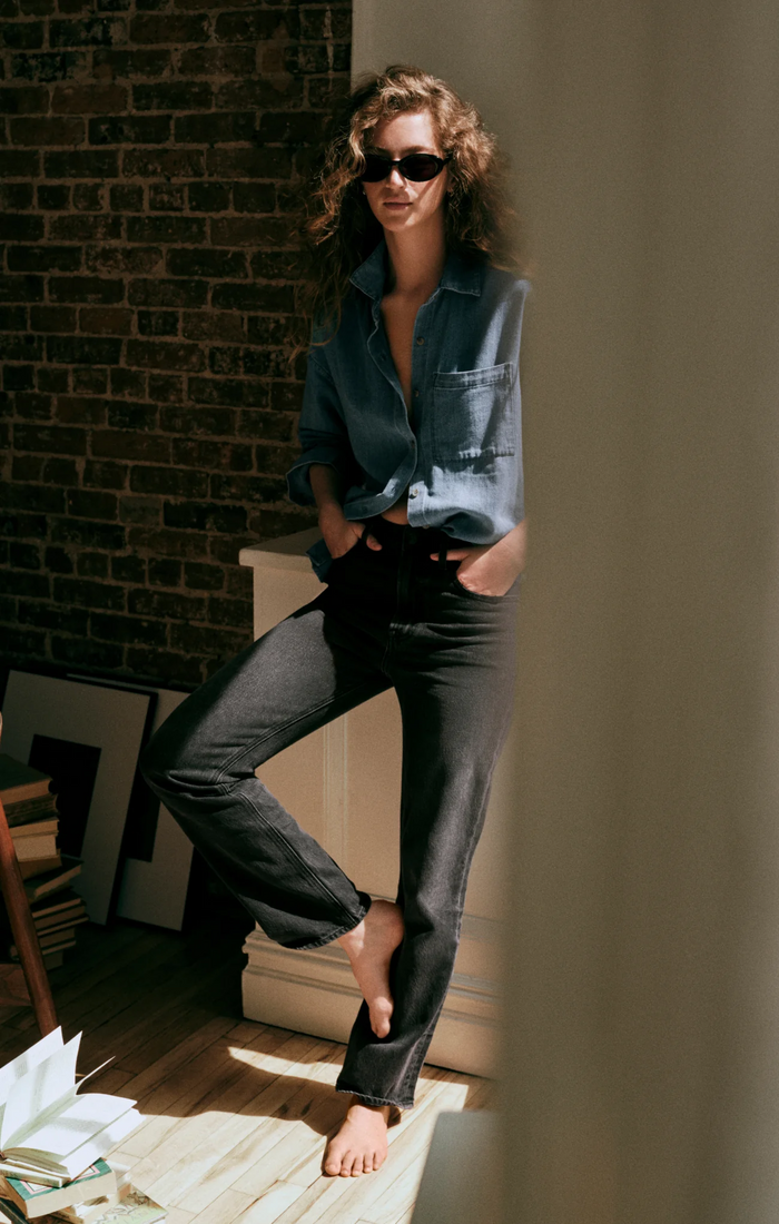 The Muse High Rise Straight Jean in Nocturne