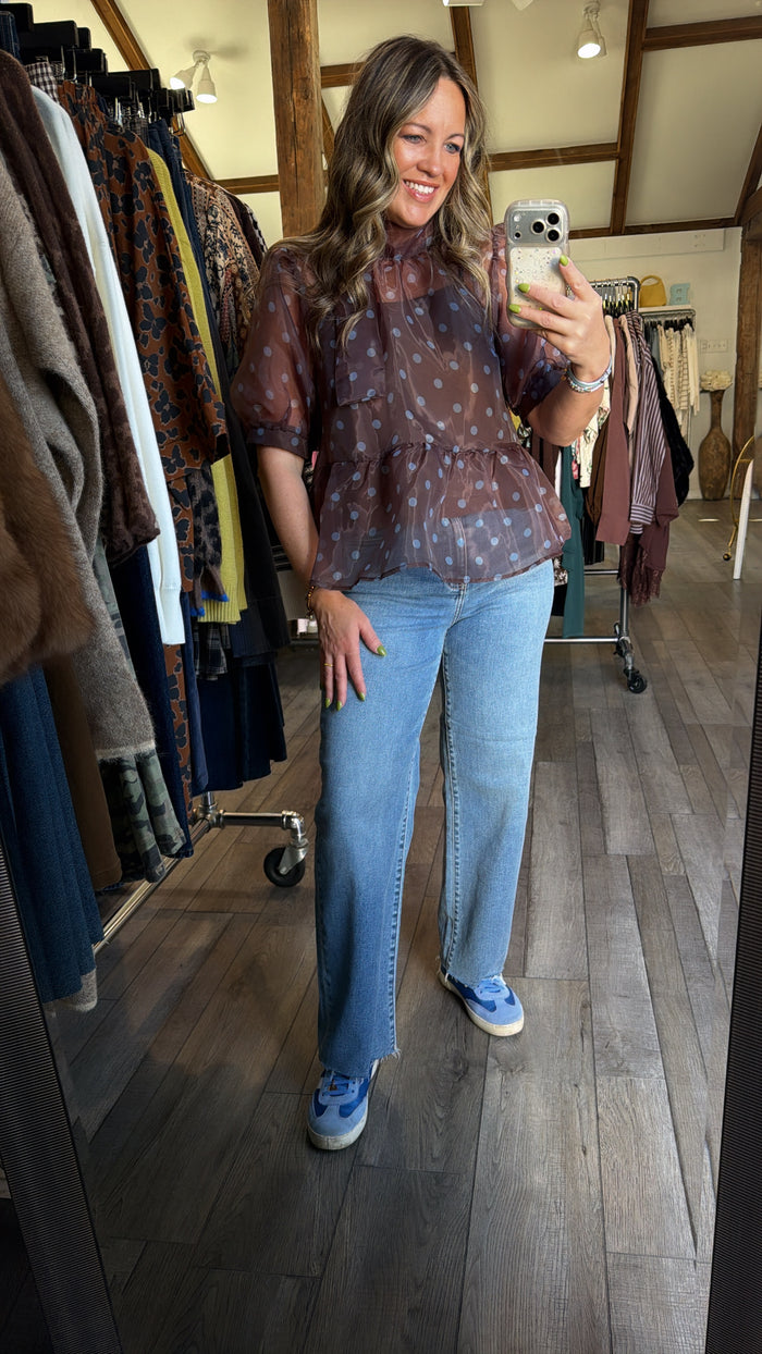 Mocha Dot Darling Top