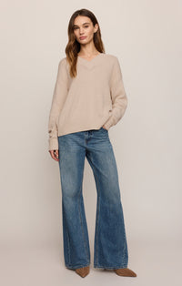 Cloud Spun V-Neck Sweater - Frosted Pearl