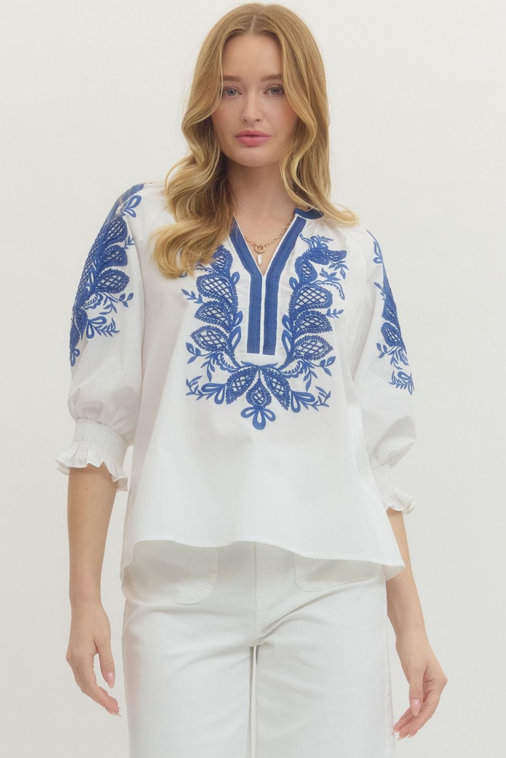 Lila Embroidered Blouse