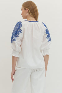 Lila Embroidered Blouse