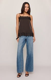 Roselle Lace Cami - Cocoa Bean