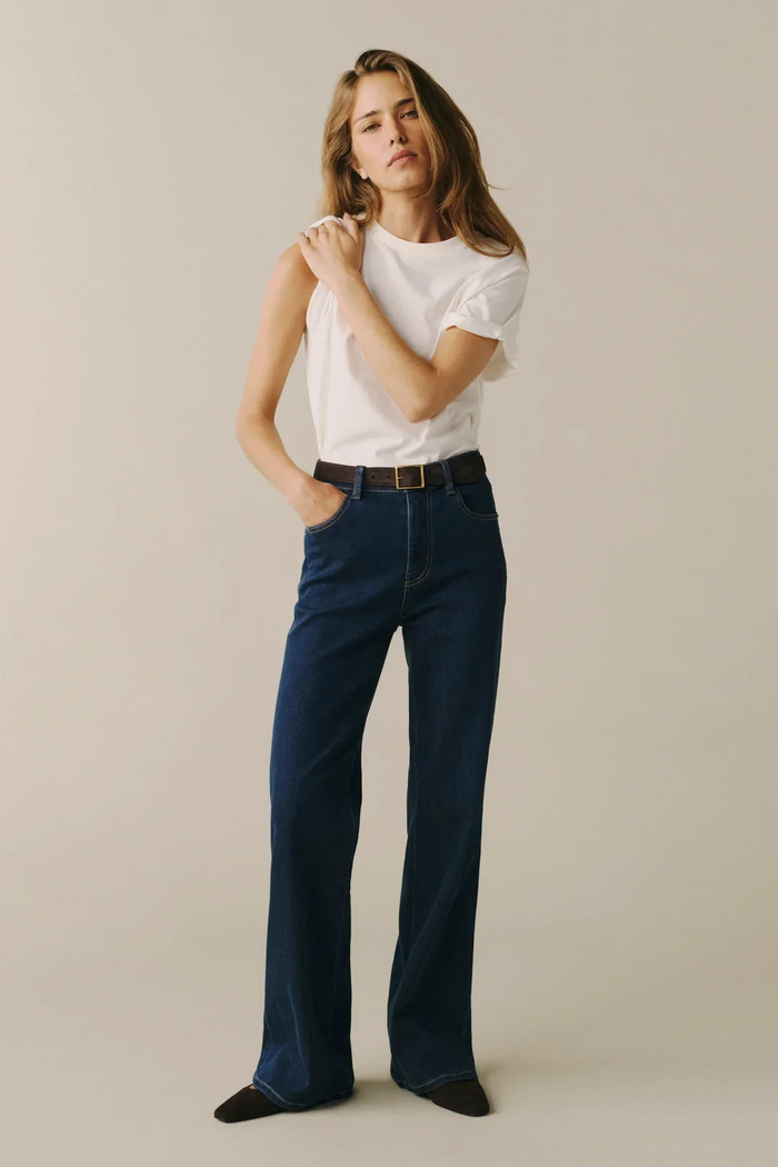 The Californian Slim Wide Leg River Rinse