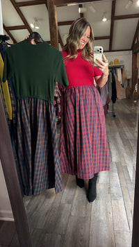 Plaid & Polished Dress Mix Media Dress