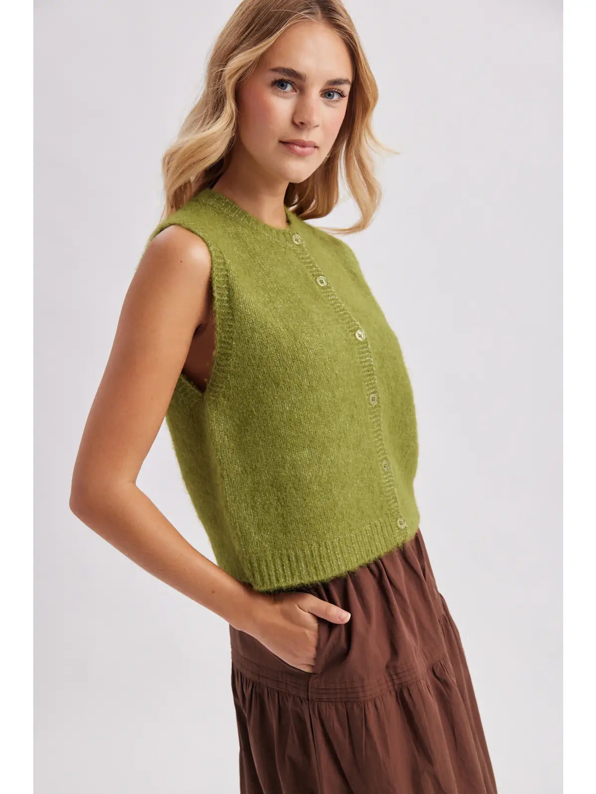 Avocado Fuzzy Vest