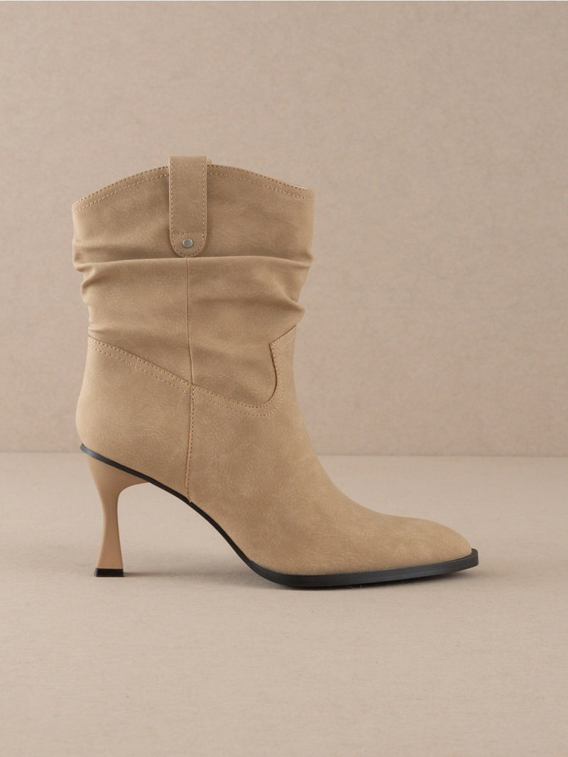 The Jolene Kitten Heel Boot Beige