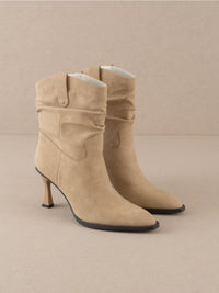 The Jolene Kitten Heel Boot Beige