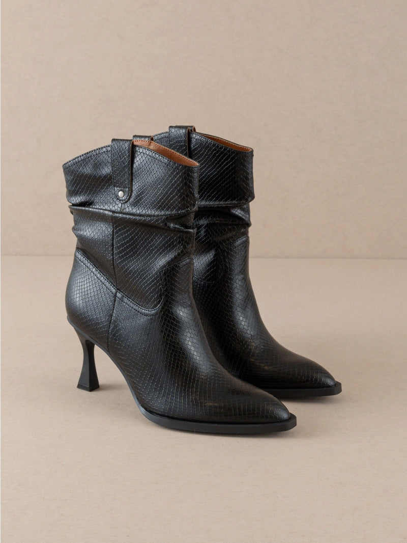 The Jolene Kitten Heel Boot Black