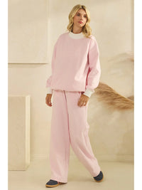 Mock Neck Pink Striped Sweatshirt