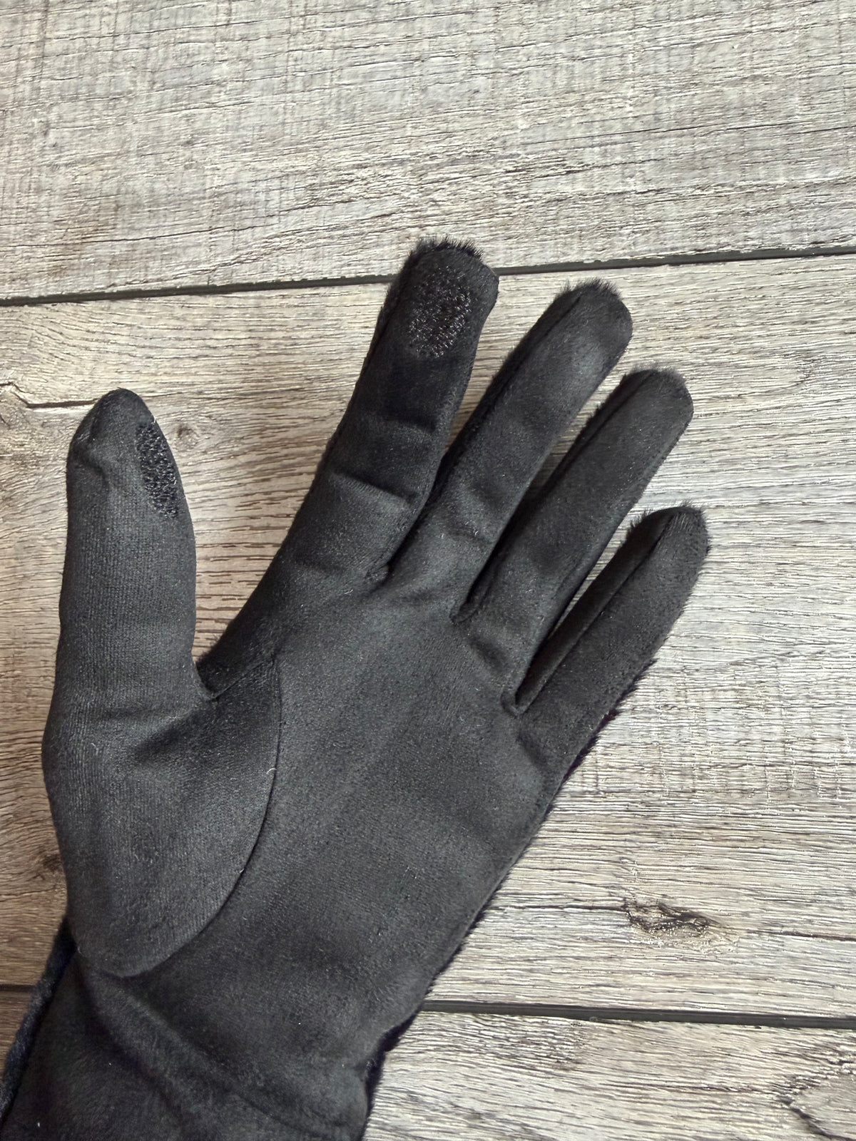 Soft Faux Fur Black Gloves