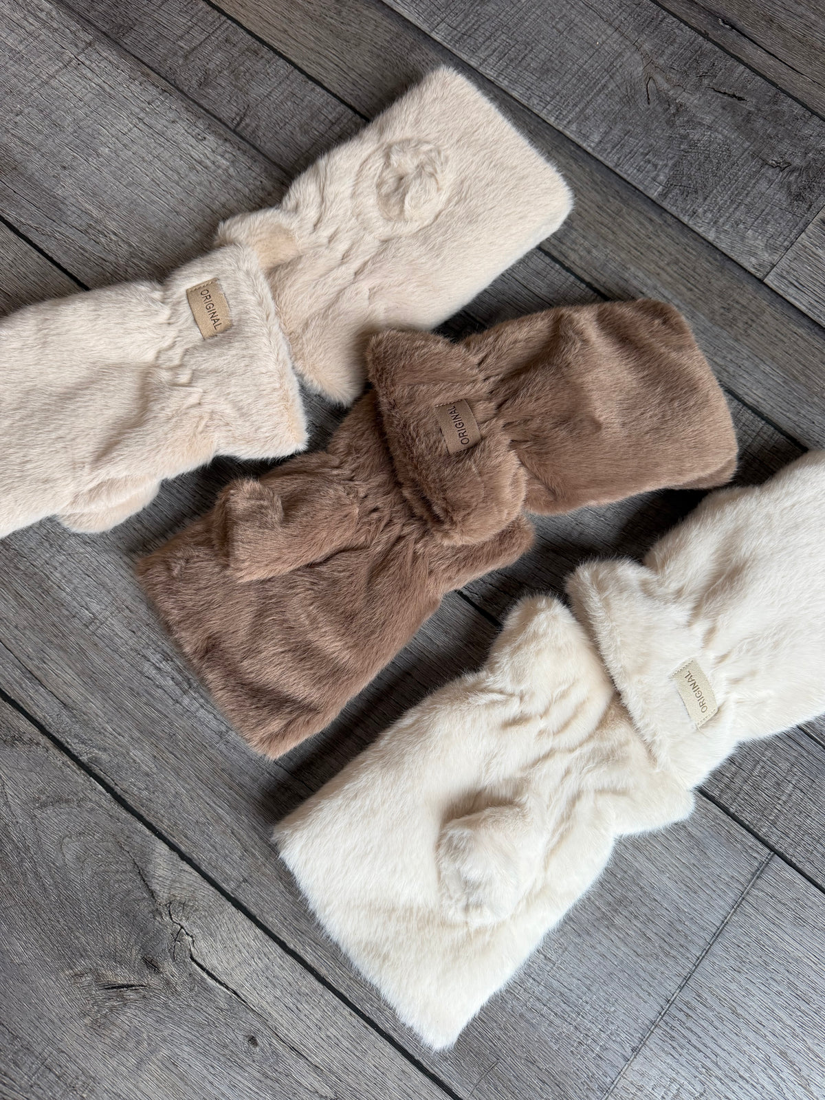 Teddy Fleece Fingerless Gloves