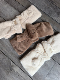 Teddy Fleece Fingerless Gloves