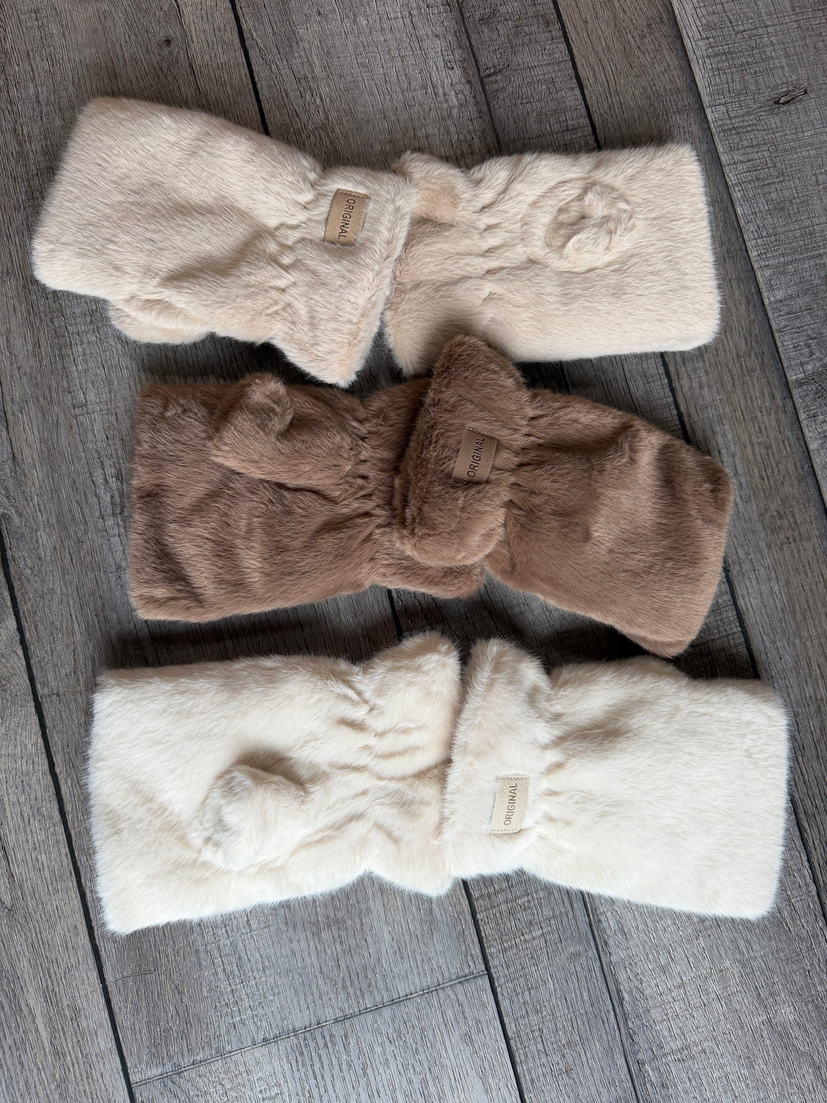 Teddy Fleece Fingerless Gloves