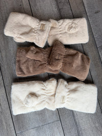 Teddy Fleece Fingerless Gloves