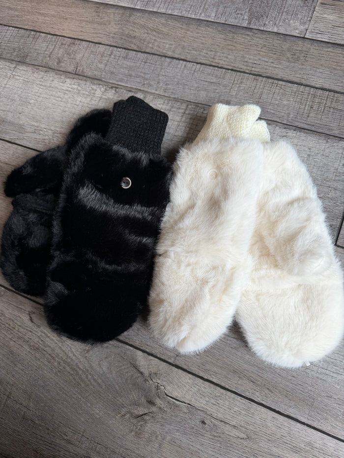 Plushie Faux Fur Convertible Mittens