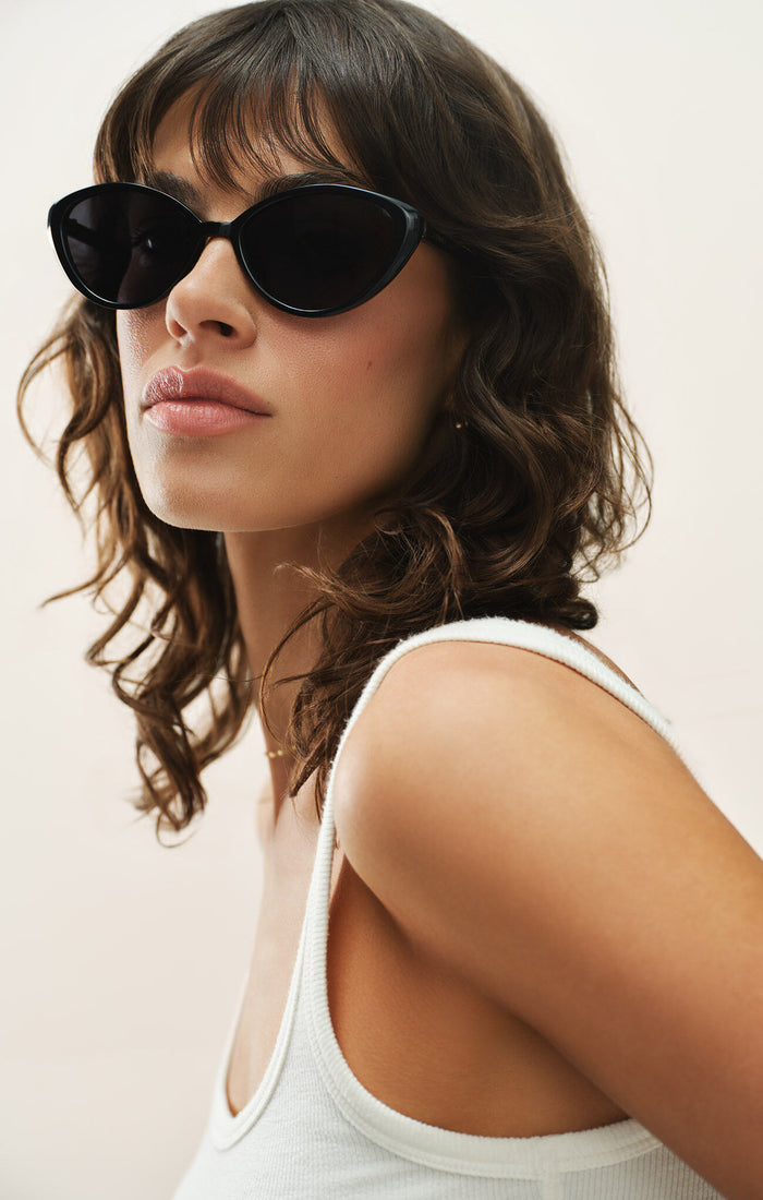 Nouveau Polished Black Grey Polarized Sunglasses Z Supply