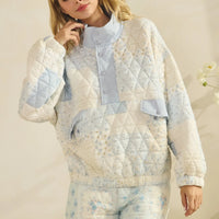 Fancy Frills Quarter Zip Quilt Sweater