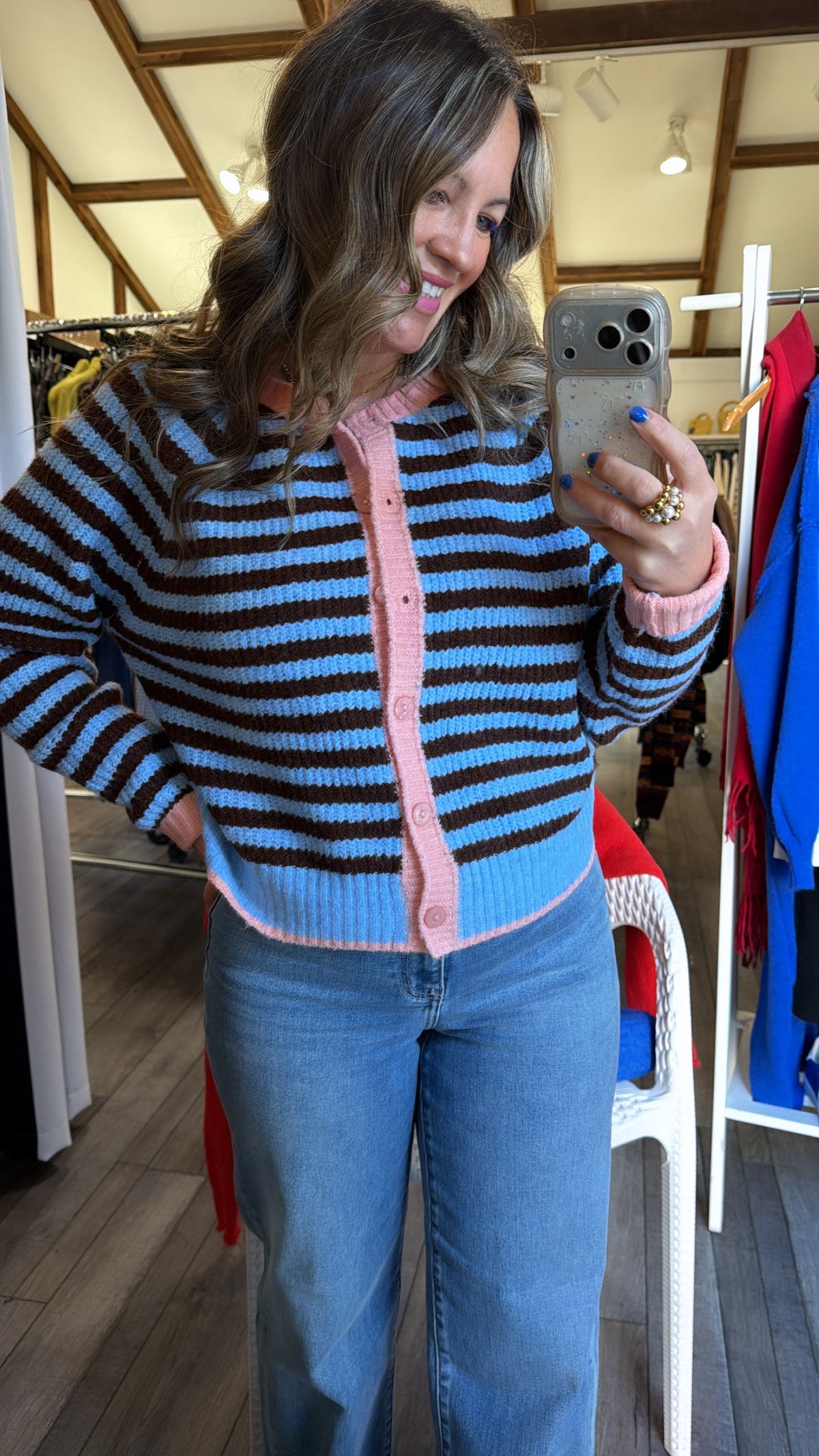 Pink Sugar Skies Stripe Cardigan