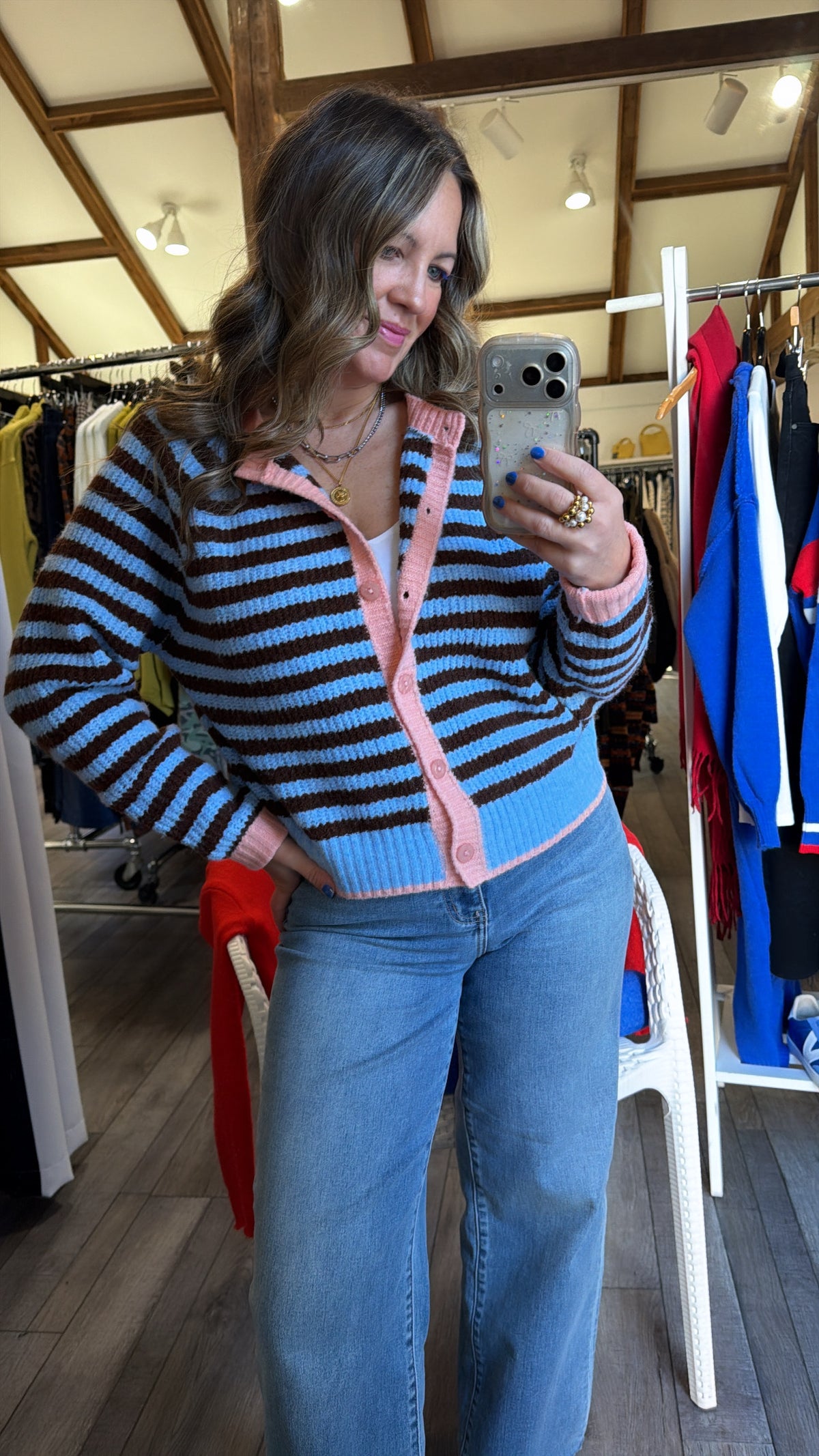 Pink Sugar Skies Stripe Cardigan