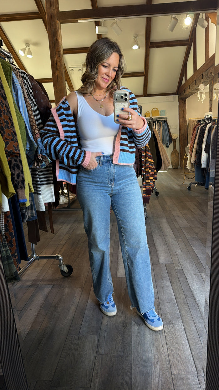 Pink Sugar Skies Stripe Cardigan