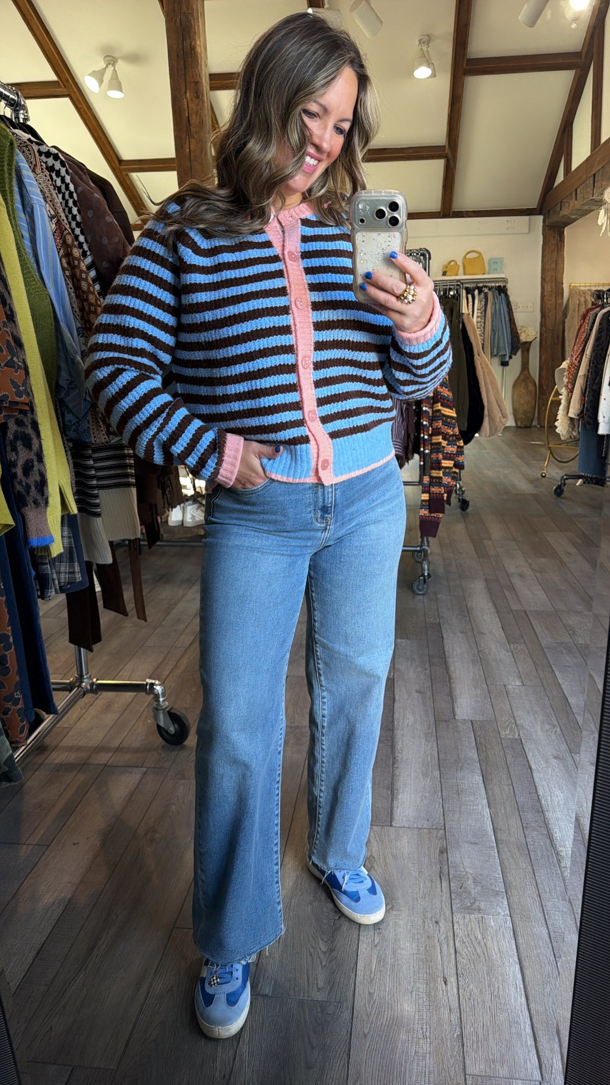 Pink Sugar Skies Stripe Cardigan