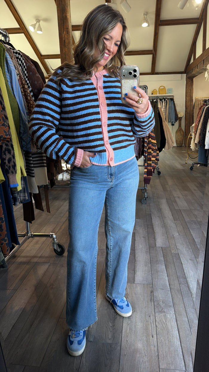 Pink Sugar Skies Stripe Cardigan