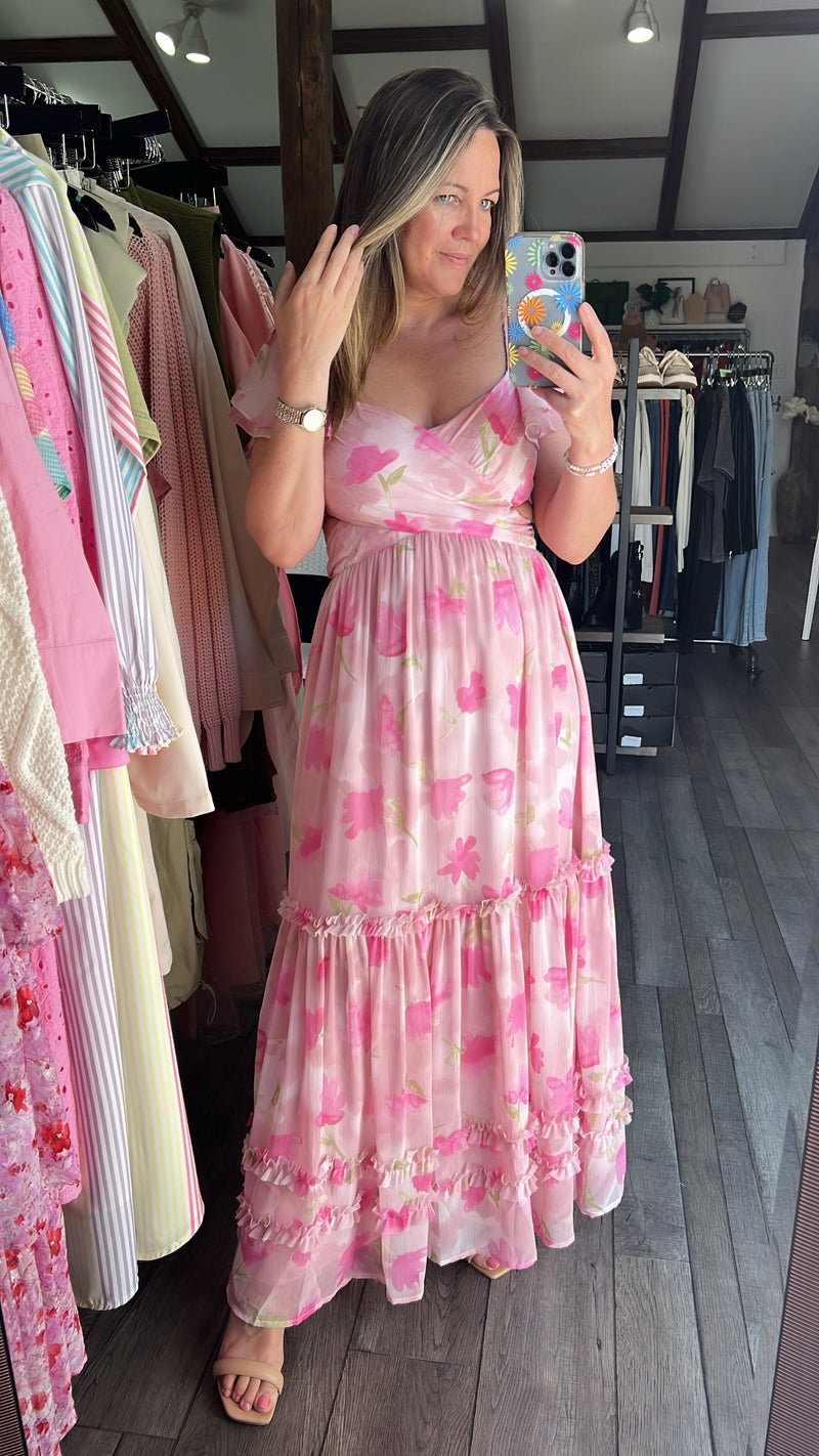 Felicia Floral Cut Out Maxi Dress