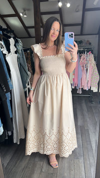 Fallyn Flutter Eyelet Hem Dress