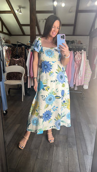 Mauna Loa Floral Midi Dress