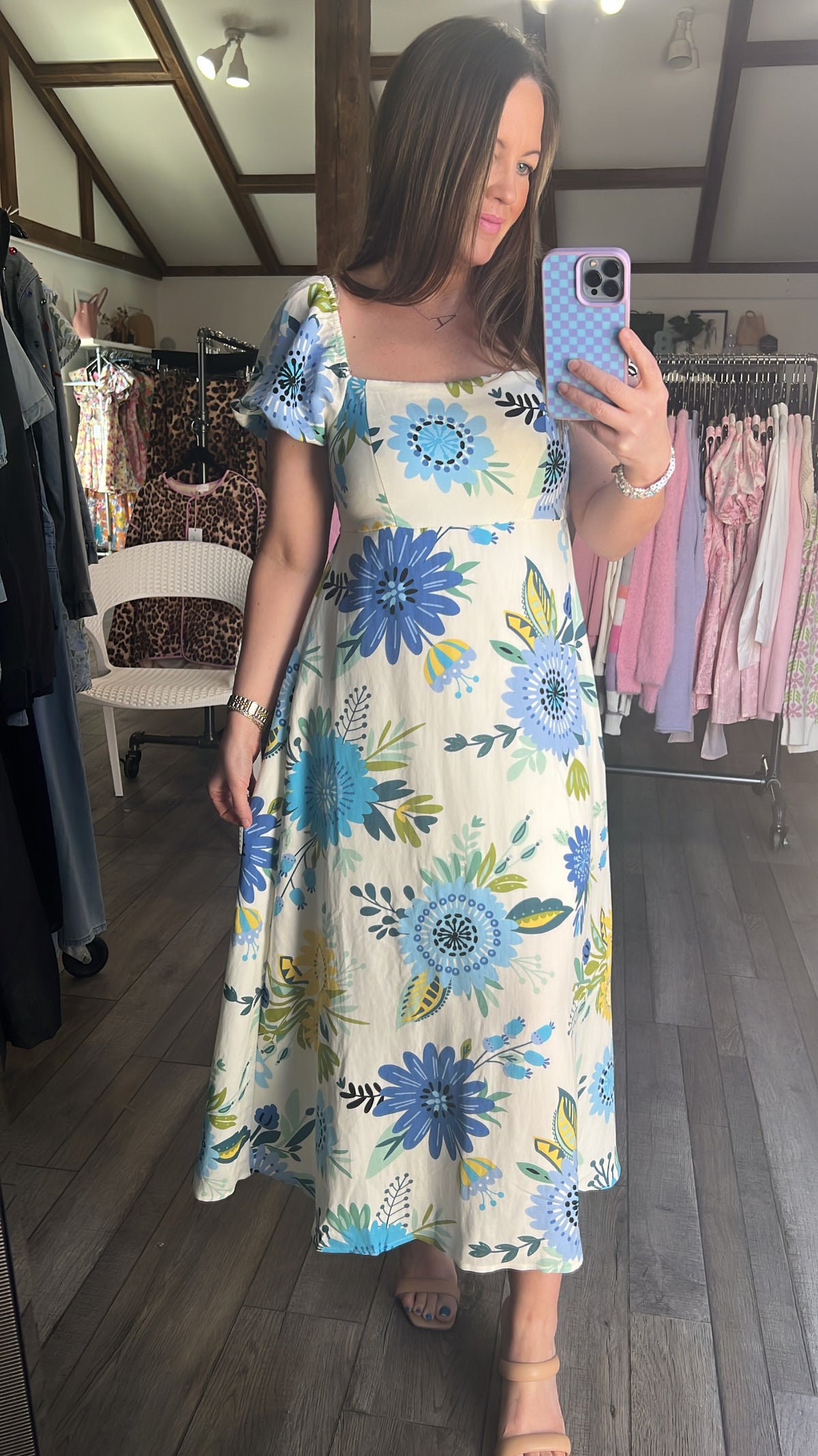Mauna Loa Floral Midi Dress