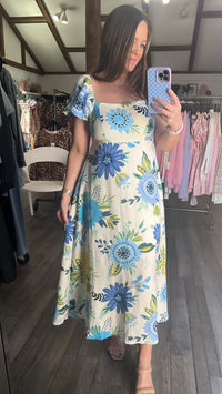 Mauna Loa Floral Midi Dress