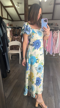 Mauna Loa Floral Midi Dress