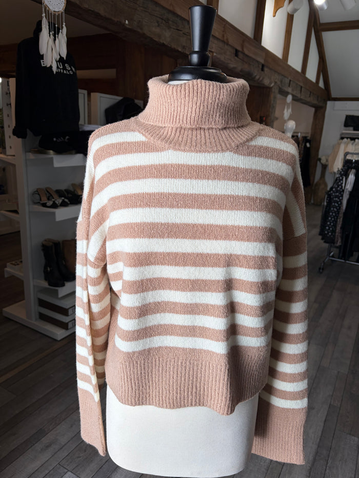 Whip Stripe Wonder Turtleneck