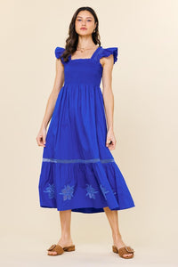 Connie Cobalt Embroidery Dress