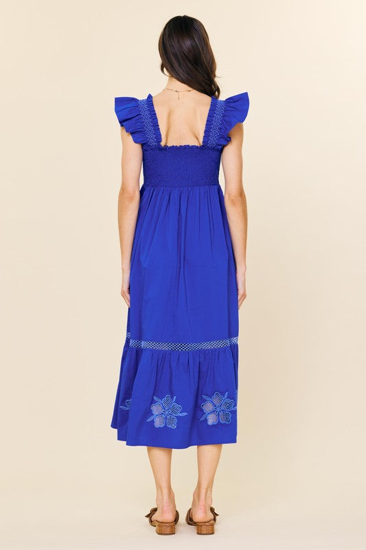 Connie Cobalt Embroidery Dress