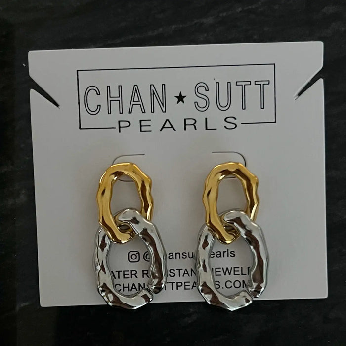 Gold + Silver Link Chain Earrings