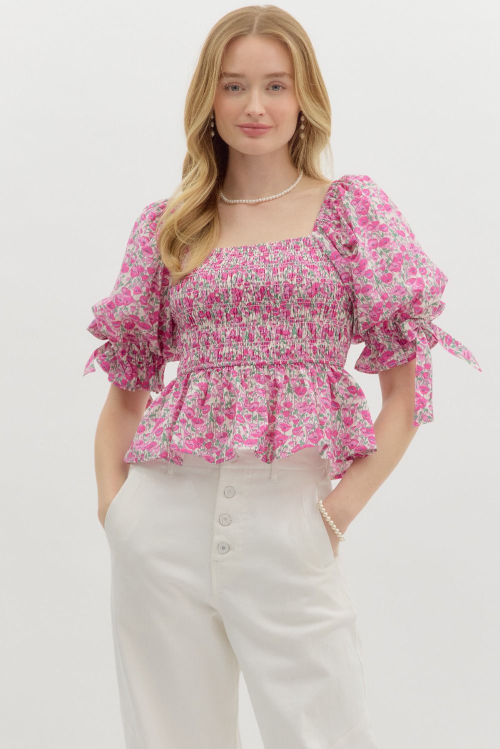 Dani Ditsy Pink Floral Top