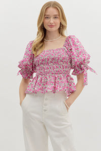 Dani Ditsy Pink Floral Top