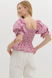 Dani Ditsy Pink Floral Top