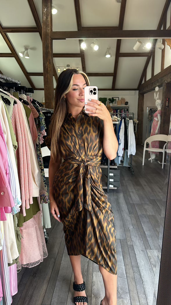 Tori Toffee Leopard Dress