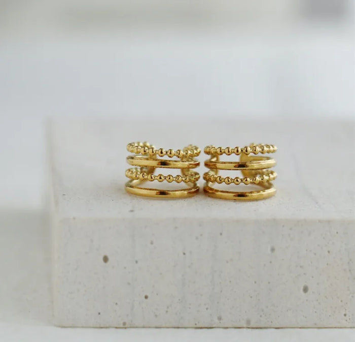 Ear Cuff 18k Gold Plated Stainless Steel