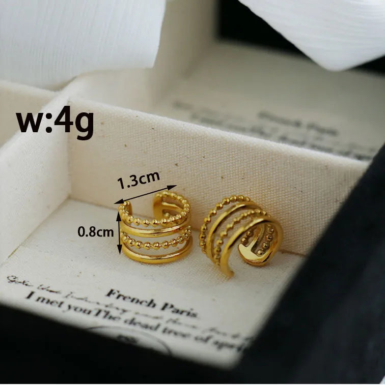 Ear Cuff 18k Gold Plated Stainless Steel