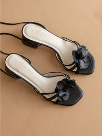 Roseville Strappy Lace Up Rose Heel