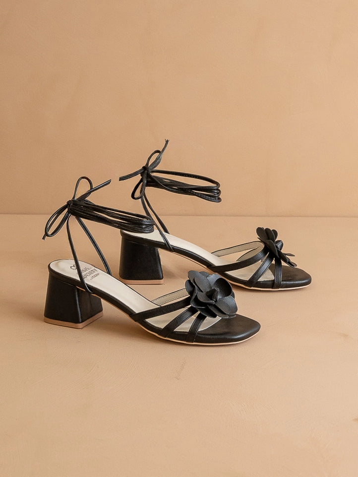 Roseville Strappy Lace Up Rose Heel