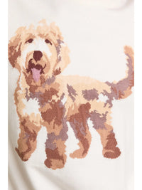 Puppy Crew Neck Cream Sweater